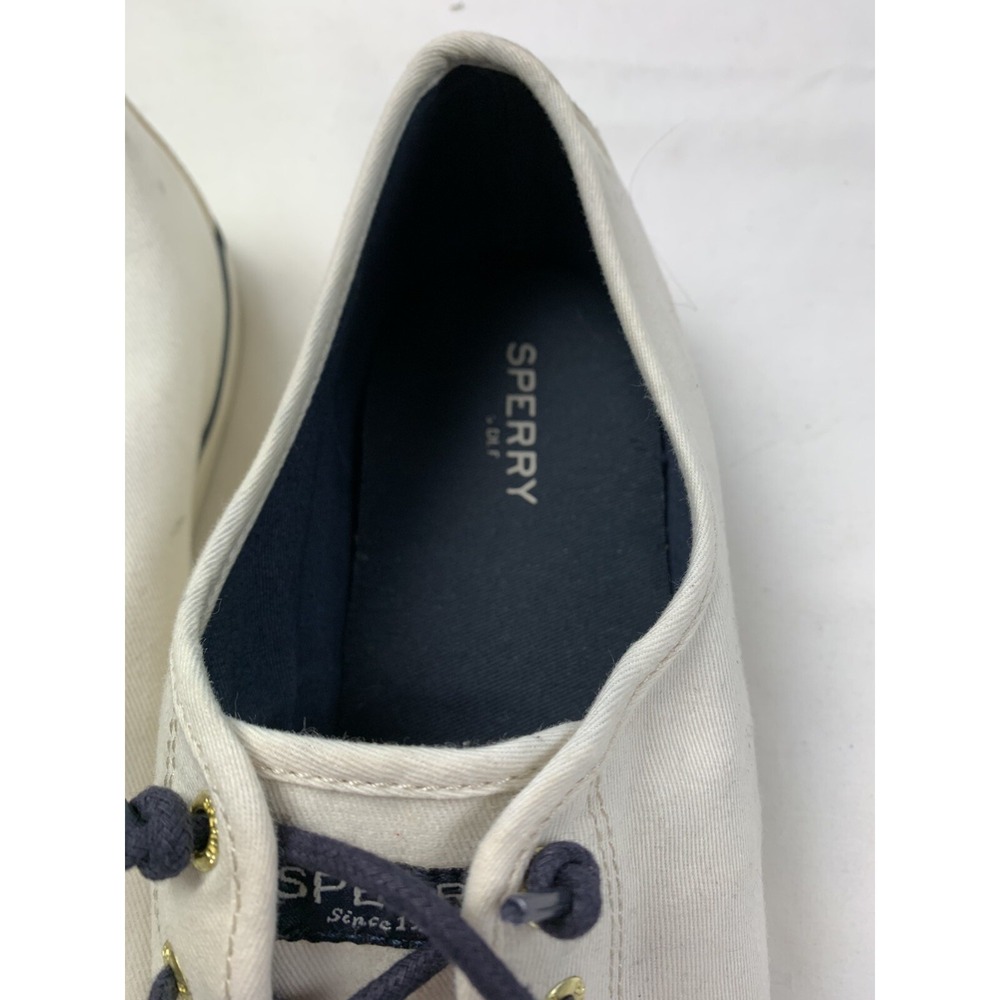 Sperry Top-Sider‎ Womens STS90549 SeaCoast IVORY Canvas Boat Shoe Sneakers Sz 12 - Picture 6 of 7